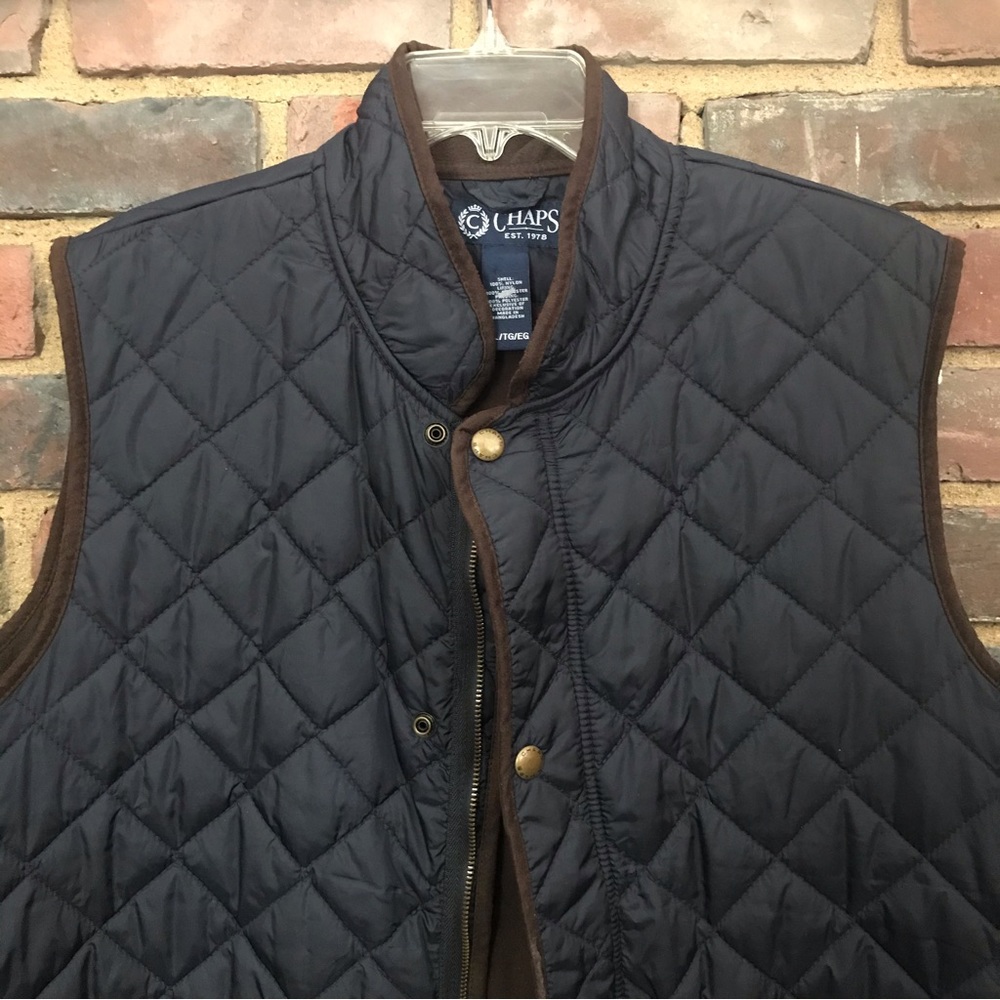 Chaps Ralph Lauren | Vest Quilted Navy Blue Sz CL -54 Bust -28” Long -pockets